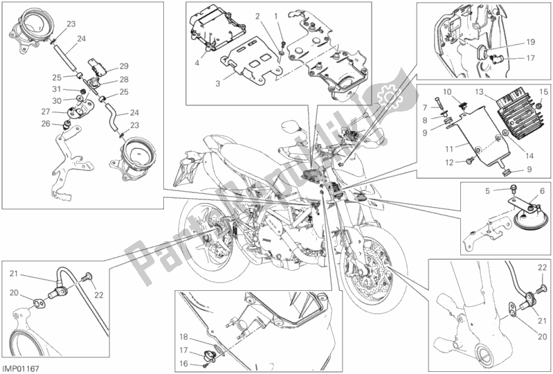 All parts for the 12c - Electrical Devices of the Ducati Hypermotard 950 USA 2020